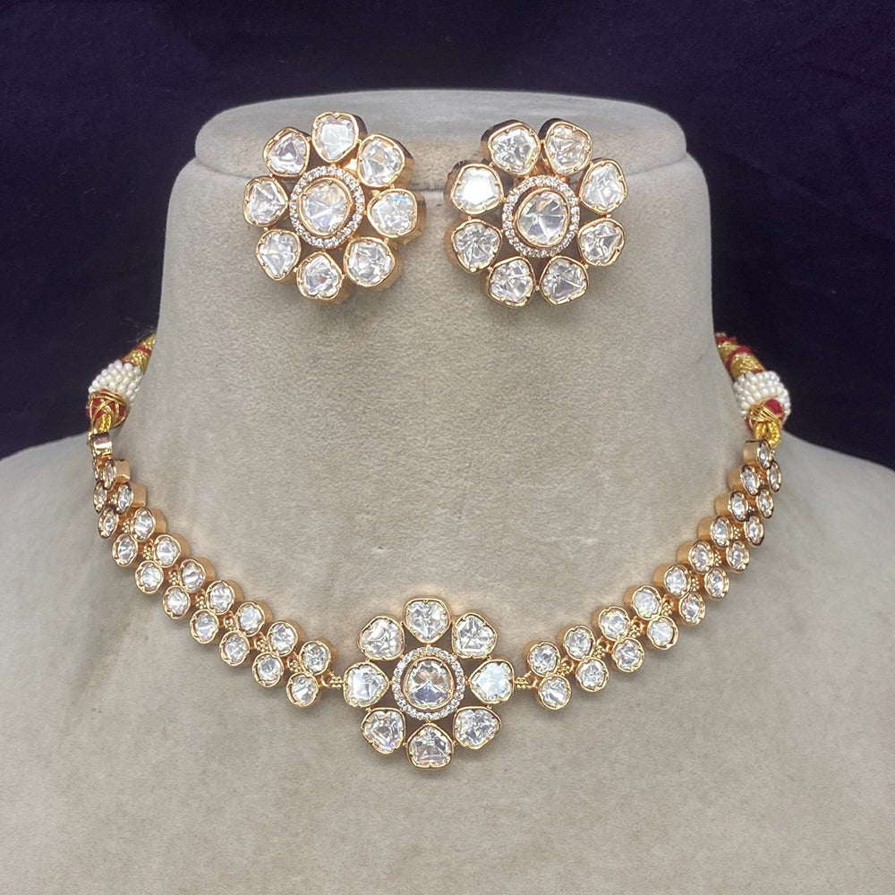 Royal Kundan Jewellery Heavy Polki Kundan Stone Necklace Set