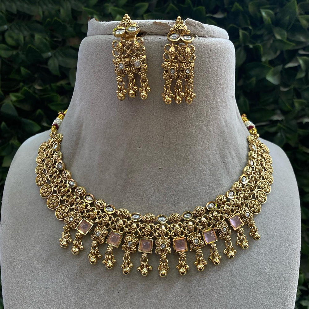 Royal Kundan Jewellery Pota Stone Designer Necklace Set