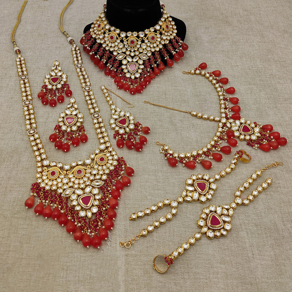Royal Kundan Jewellery Classic Kundan Stone Pearl Bridal Necklace Set