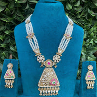 Royal Kundan Jewellery Heritage Kundan and Pearl Long Necklace for Wedding Wear