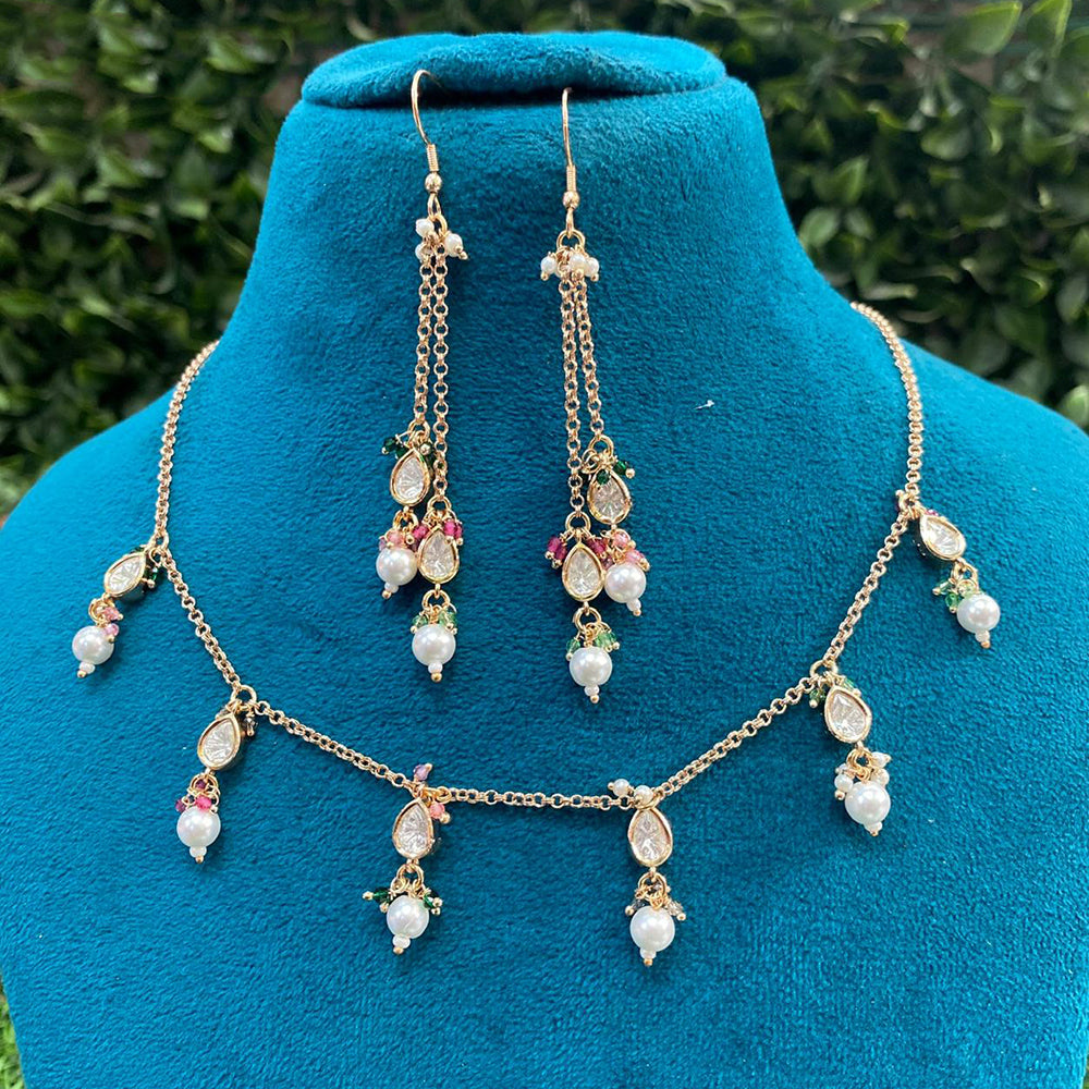 Royal Kundan Jewellery Polki Kundan Beads And Pearl  Necklace Set