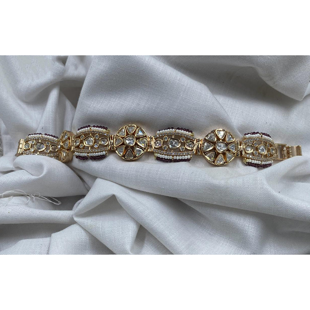 Royal Kundan Jewellery Royal Heritage Polki Kundan And Pearls Bracelet