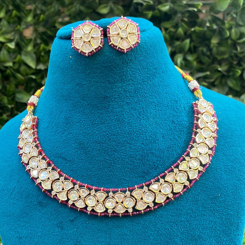 Royal Kundan Jewellery Polki Kundan And Pearl Heritage Necklace Set