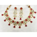 Royal Kundan Jewellery Polki Kundan Exquisite Leaf Necklace Set
