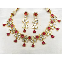 Royal Kundan Jewellery Polki Kundan Exquisite Leaf Necklace Set