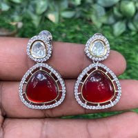 Royal Kundan Jewellery Classic Queen Polki Kundan Dangler Earrings