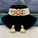 Royal Kundan Jewellery Kundan Stone And Pearl Meenakari Choker Necklace Set