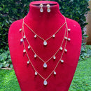 Royal Kundan Jewellery Maharani Style Polki Kundan Stone Multi-Layer Long Necklace Set