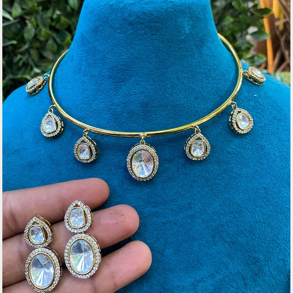 Royal Kundan Jewellery Designer Polki Kundan Choker Necklace Set