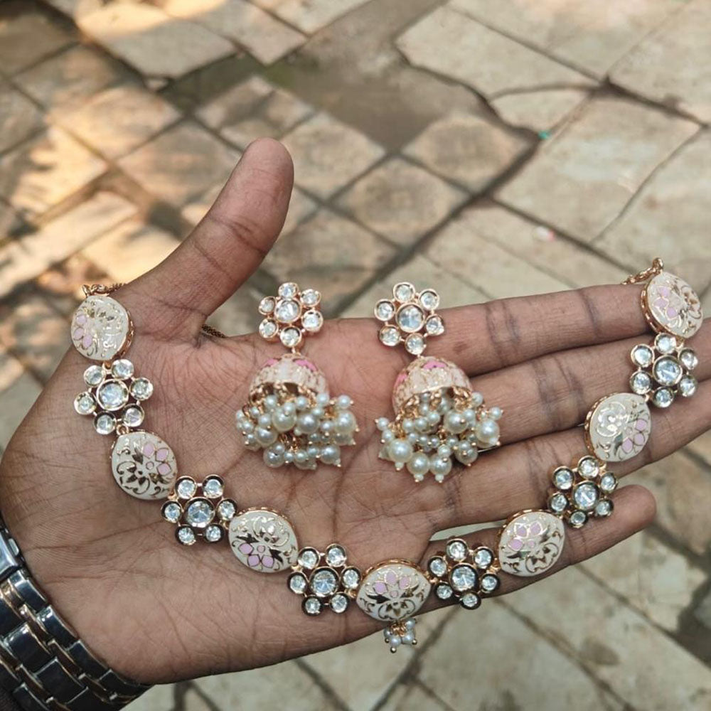 Royal Kundan Jewellery Heritage Style Polki Kundan Stone And Meenakari Necklace Set