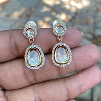 Royal Kundan Jewellery Royal Look Polki Kundan Stone Dangler Earrings