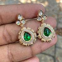 Royal Kundan Jewellery Royal Look Polki Kundan Stone Dangler Earrings