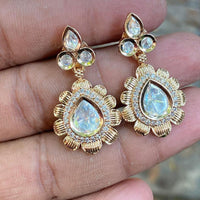Royal Kundan Jewellery Royal Look Polki Kundan Stone Dangler Earrings