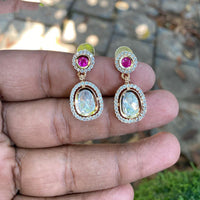 Royal Kundan Jewellery Royal Look Polki Kundan Stone Dangler Earrings