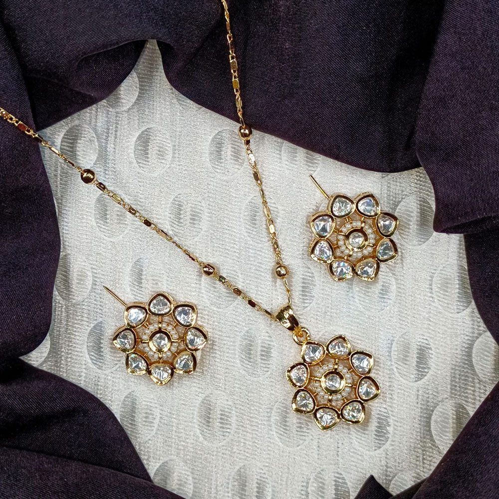Royal Kundan Jewellery Trendy Polki Kundan Stone And Pearl Necklace Set