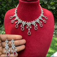 Royal Kundan Jewellery Glamorous American Diamond Necklace Set
