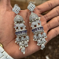 Royal Kundan Jewellery Designer American Diamond And Pearl Elephant Jhumki Earring
