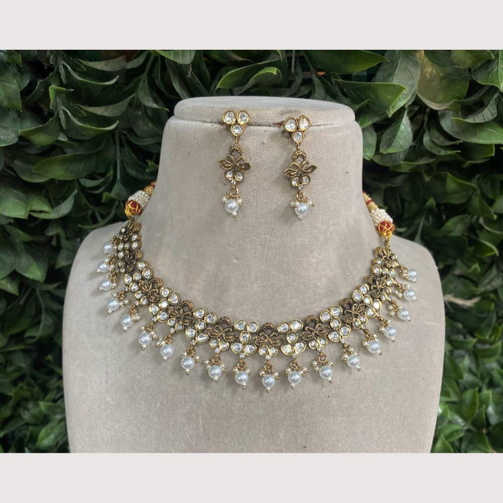 Royal Kundan Jewellery Designer Polki Kundan Stone And Pearl Necklace Set