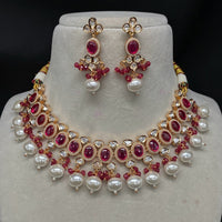 Royal Kundan Jewellery Pota Stone And Polki Kundan Stone Necklace Set