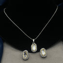 Royal Kundan Jewellery 2 Tone Kundan Stone And Pearl Chain Pendant Set for Women