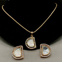 Royal Kundan Jewellery Elegant Polki Kundan Chain Pendant Set for Women