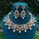 Royal Kundan Jewellery Grand Polki Kundan Stone Pearl And Beads Neckalce Set
