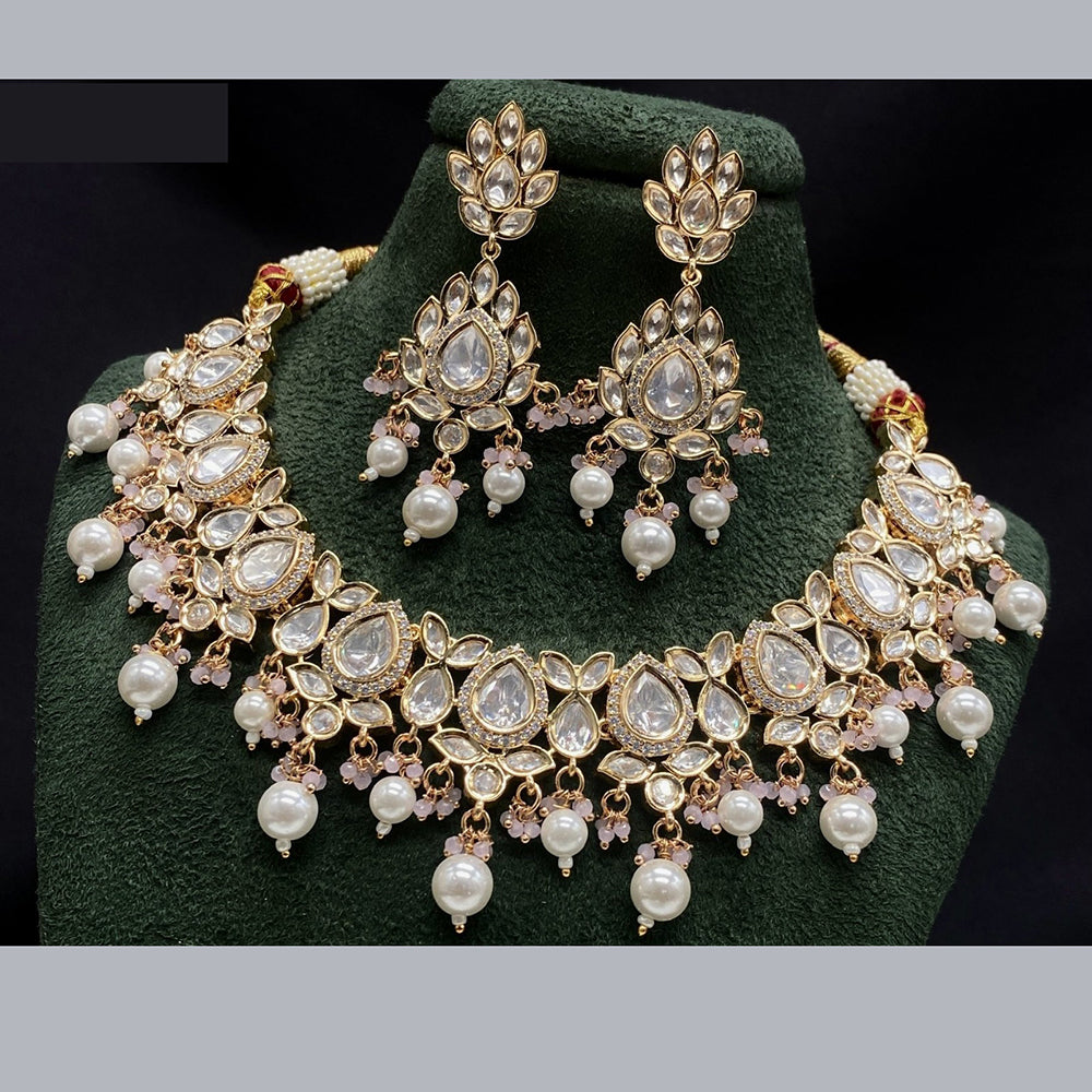 Royal Kundan Jewellery Grand Polki Kundan Stone Pearl And Beads Neckalce Set
