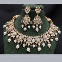 Royal Kundan Jewellery Grand Polki Kundan Stone Pearl And Beads Neckalce Set