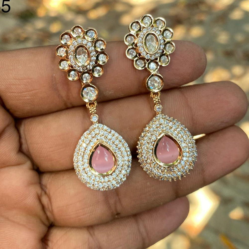 Royal Kundan Jewellery Royal Look Polki Kundan Stone Dangler Earrings
