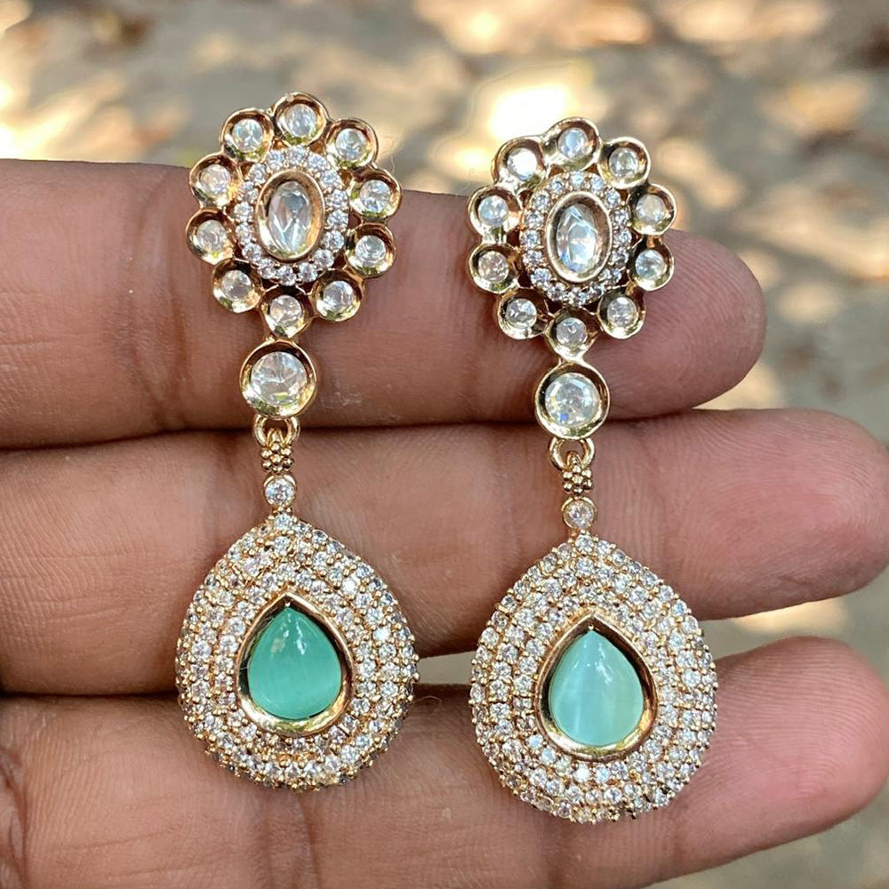 Royal Kundan Jewellery Royal Look Polki Kundan Stone Dangler Earrings