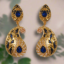 Hania Jewels Gold Plated Pearl Meenakari Dangler Earrings
