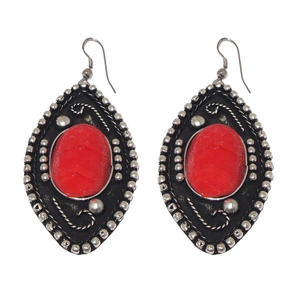 Hania Jewels Oxidised Plated Dangler Earrings