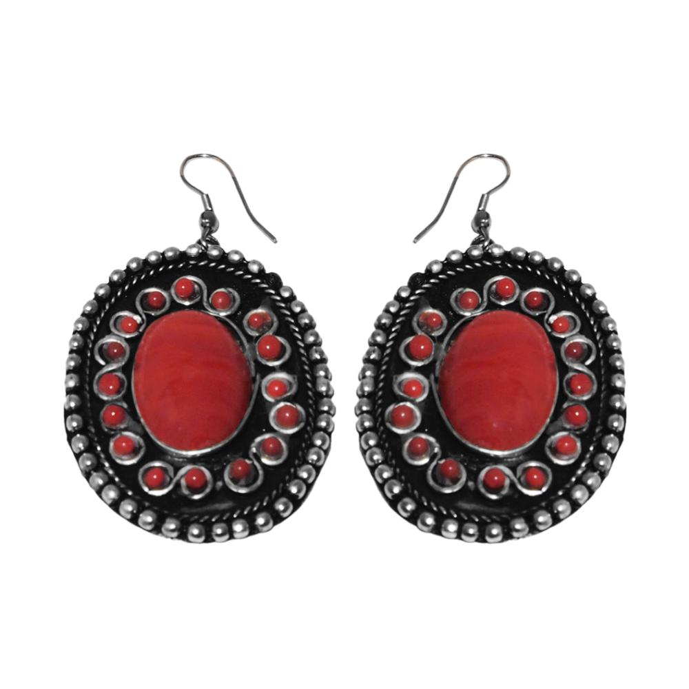 Hania Jewels Oxidised Plated Dangler Earrings