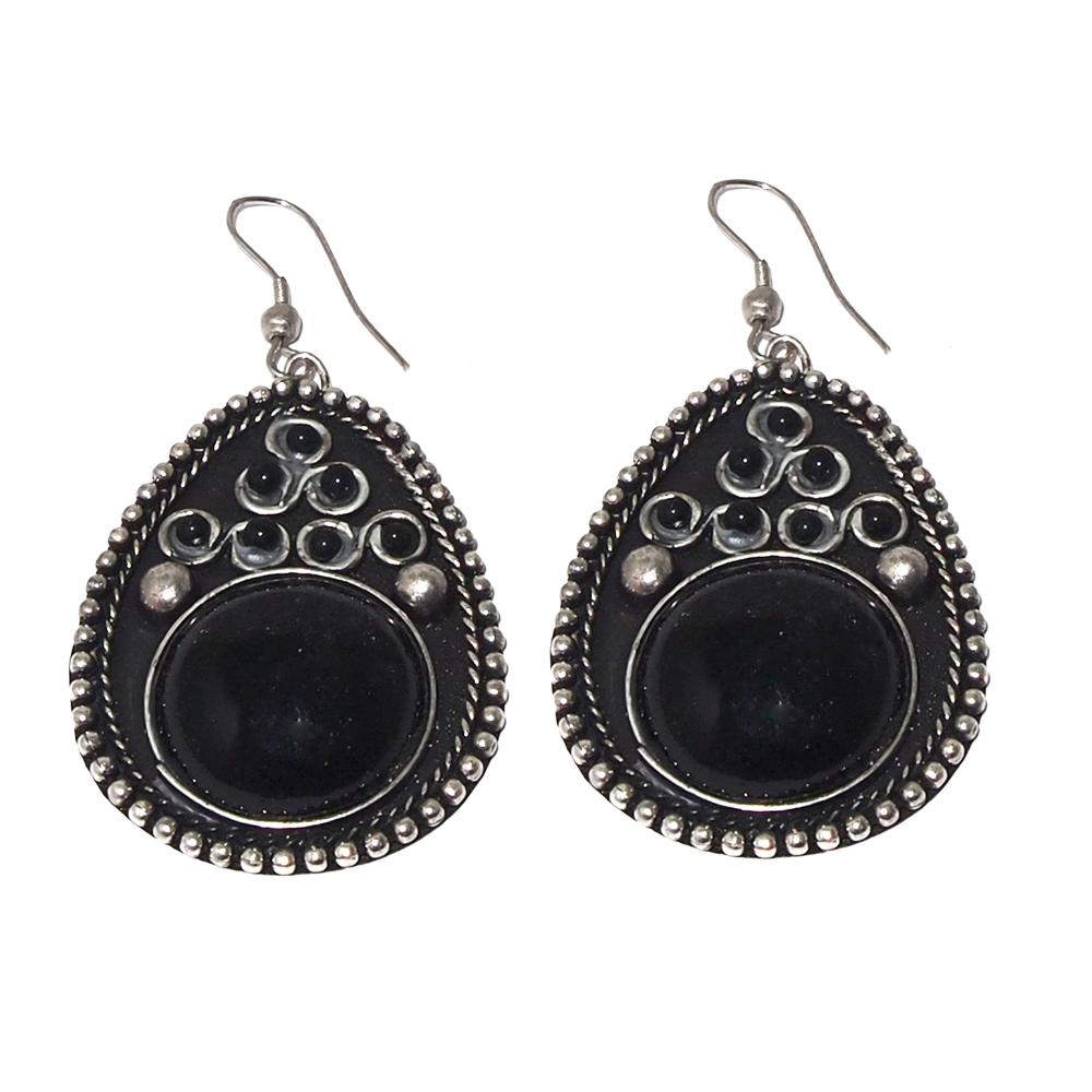 Hania Jewels Oxidised Plated Dangler Earrings