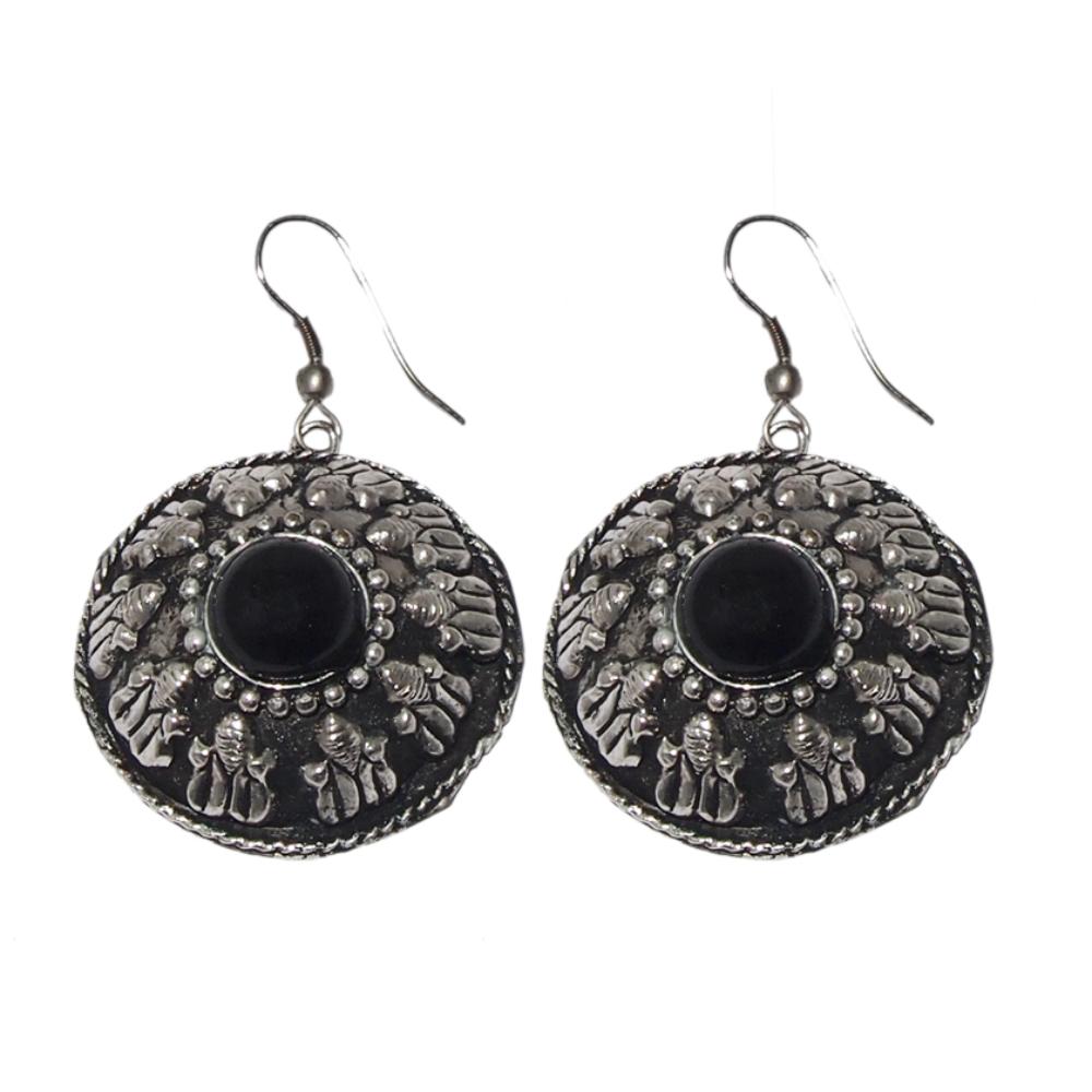 Hania Jewels Oxidised Plated Dangler Earrings