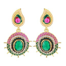 Hania Jewels Gold Plated Austrain Stone Dangler Earrings