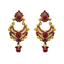 Hania Jewels Gold Plated Austrain Stone And Pearl Dangler Earrings