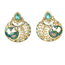 Hania Jewels Gold Plated Austrain And Kundan Stone Dangler Earrings