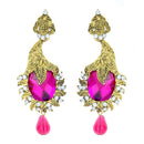 Hania Jewels Gold Plated Austrain Stone Dangler Earrings