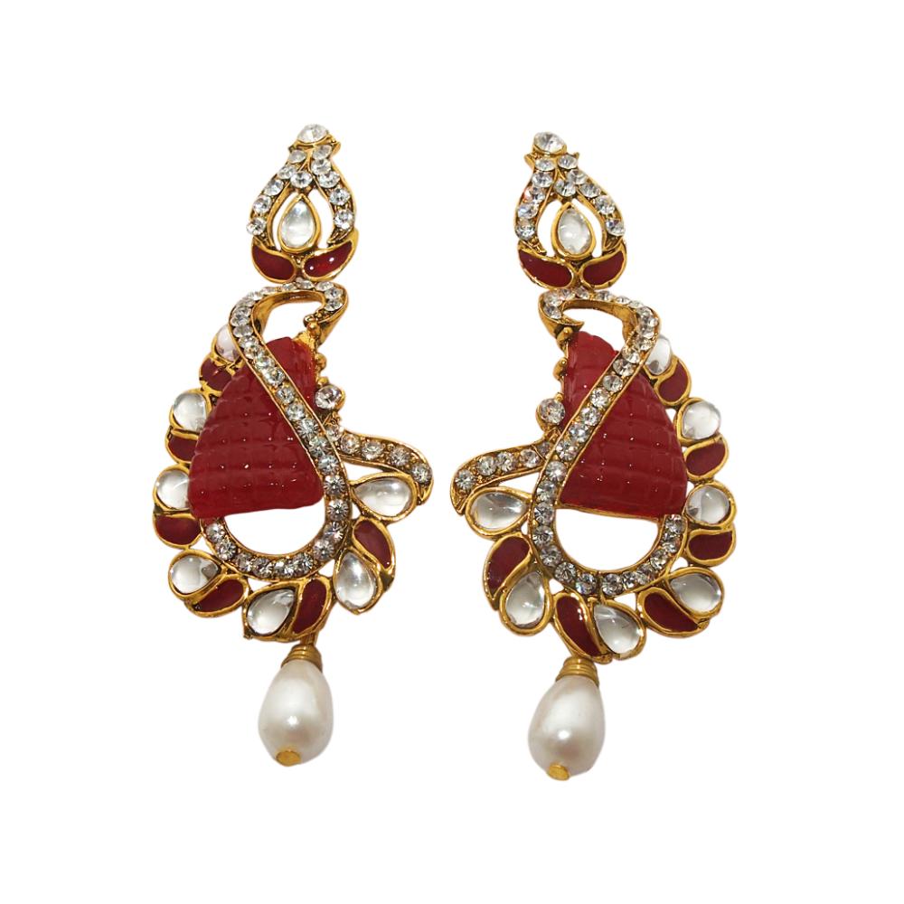 Hania Jewels Gold Plated Austrain Stone Dangler Earrings