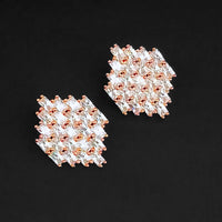 Urthn Cubic Zirconia Stone Classic Stud Earrings
