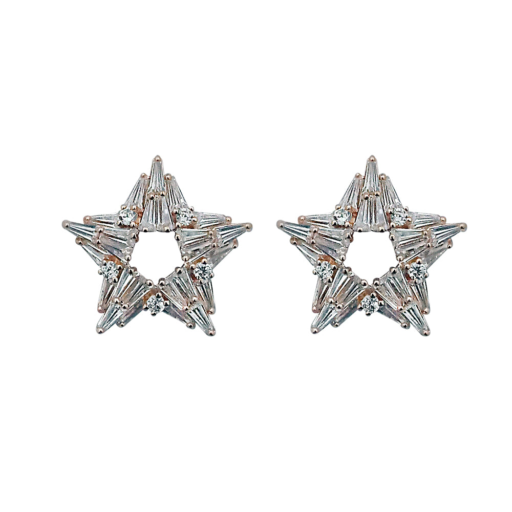 Urthn Cubic Zirconia Stone Classic Stud Earrings