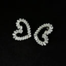 Urthn Cubic Zirconia Stone Classic Heart Shape Stud Earrings