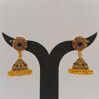 Dariyalal Sales Gold Plated Pota Stone Jhumki Earrings