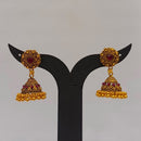 Dariyalal Sales Gold Plated Pota Stone Jhumki Earrings