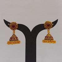 Dariyalal Sales Gold Plated Pota Stone Jhumki Earrings