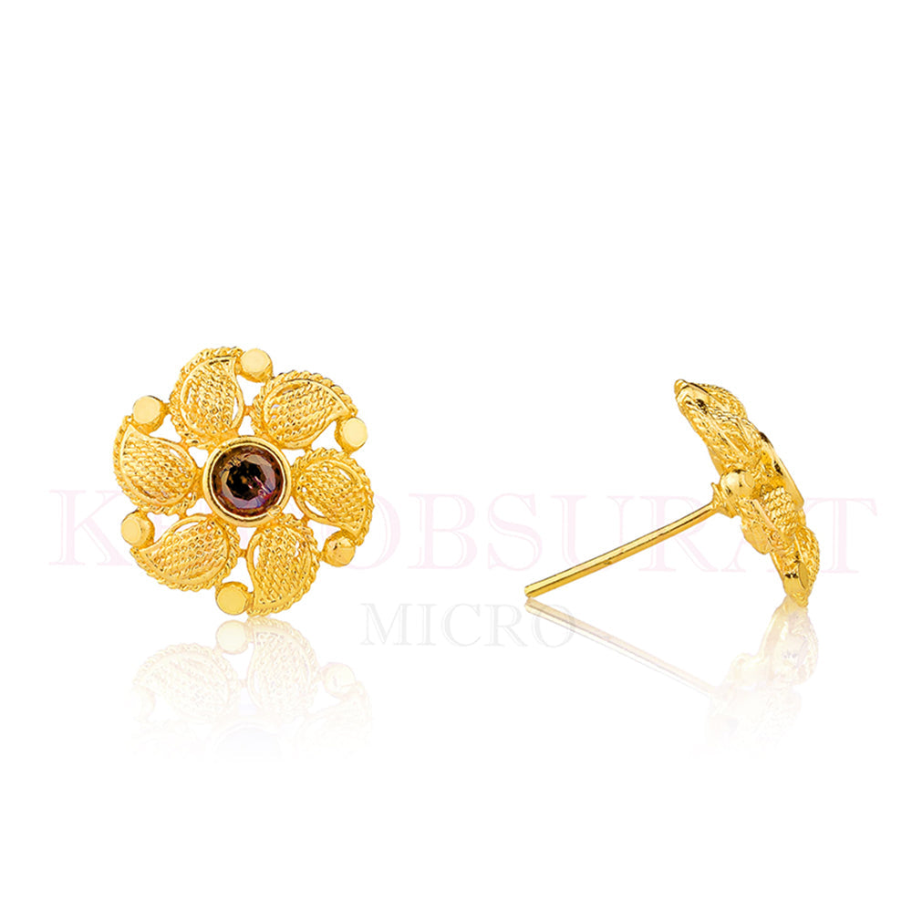 Dariyalal Sales Gold Plated Pota Stone Stud Earrings