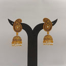 Dariyalal Sales Gold Plated Pota Stone And Pearl Jhumki Earrings