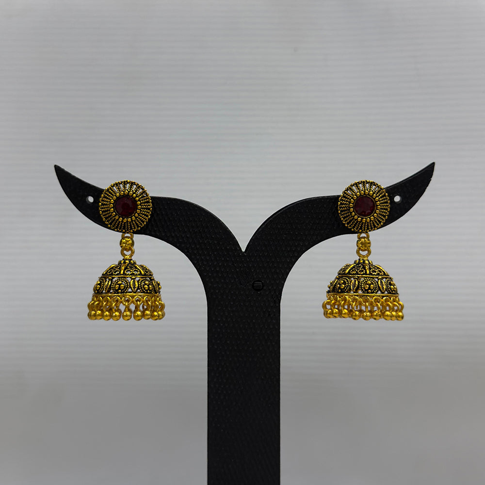Dariyalal Sales Royal Pota Stone And Pearl Ethnic Jhumki Earrings (Pack of 12 & 24)
