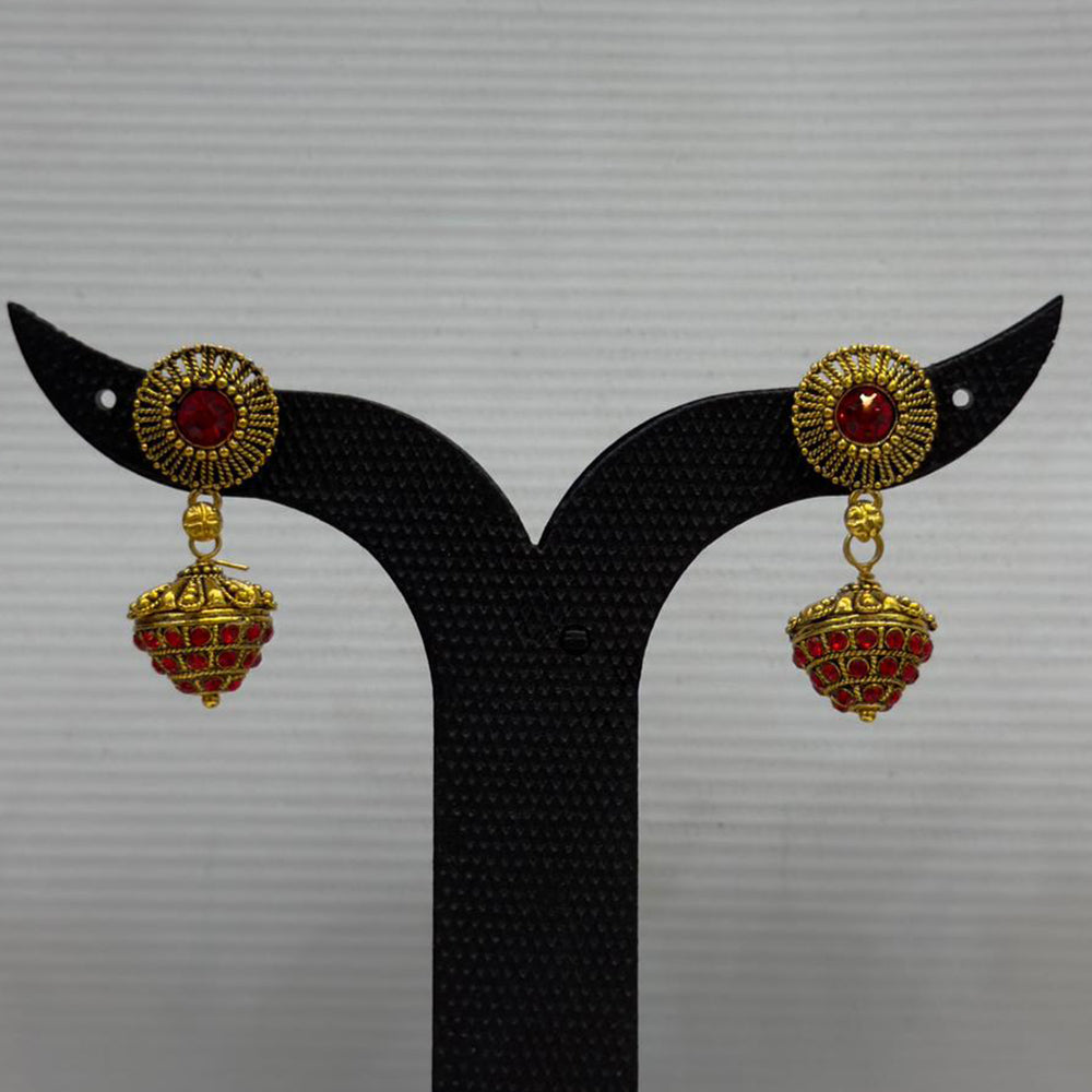 Dariyalal Sales Royal Pota Stone And Pearl Ethnic Jhumki Earrings (Pack of 12 & 24)